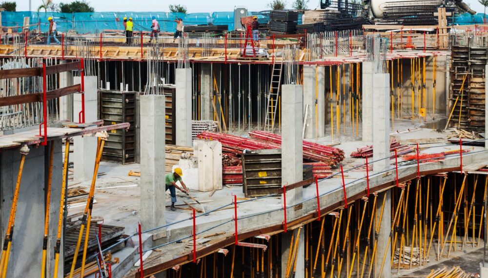 View of building new concrete houses