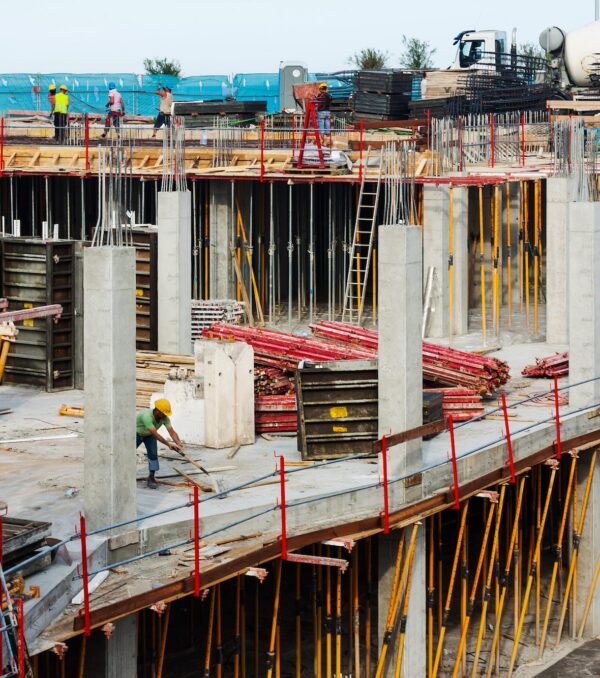 View of building new concrete houses
